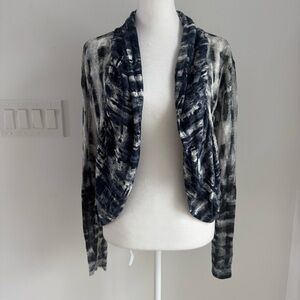 Nic + Zoe Tie Dye Linen Blend Open Front Cardigan Sweater Women’s size Small NEW